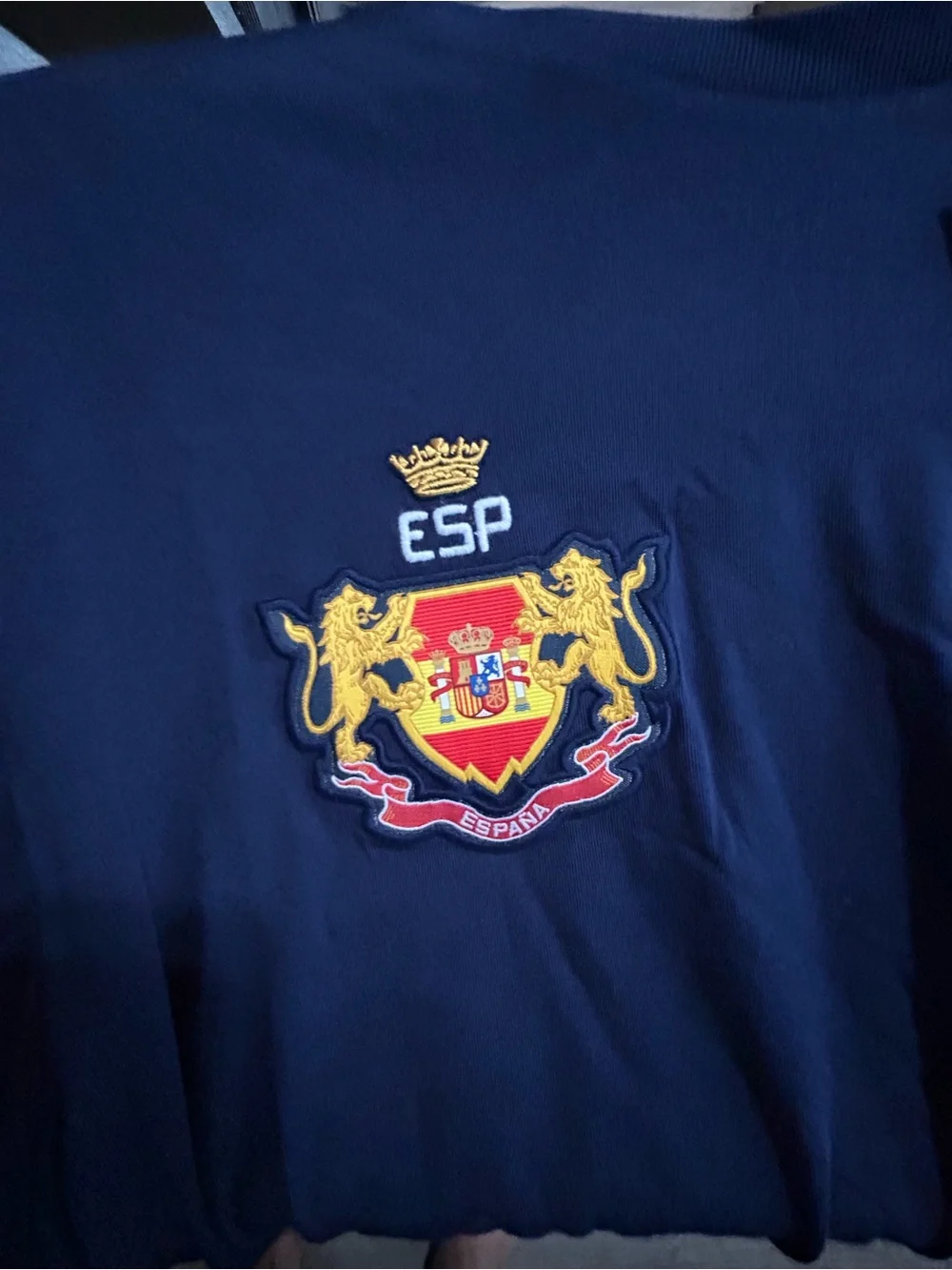 Polo Ralph Lauren Spain Crest T-Shirt Navy Blue Classic Fit Size M NWT 24 ESP